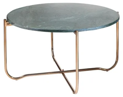 Productafbeelding van Ronde salontafel VINTORA groen marmer en goud metaal - chic modern design tafel