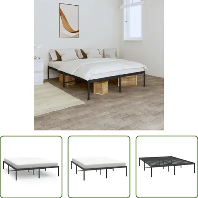 Produktbild von The Living Store Bettgestell Metall Schwarz 140x200 cm