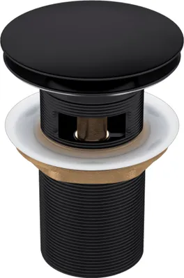 Produktbild von Balneo Stöpsel Klick-Klack Universell mit Überlauf Messing 66 mm x G1 1/4 Schwarz