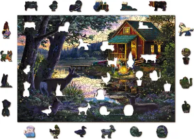 Productafbeelding van HOUTSTAD Holzpuzzle, "Avond in het Seehaus", 2-in-1, 505 stukjes, ECO