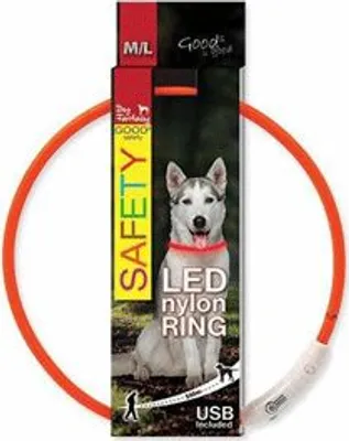 Zdjęcie produktu dla Obroża nylonowa LED Dog Fantasy pomarańczowa 65cm