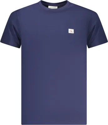 Produktbild von Herren Kurzarm Shirt Blau mit Rundhals und Logo-Applikation
