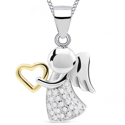 Engelanhänger mit Halskette Gold Silber Geschenk für jeden Anlass I 45cm

