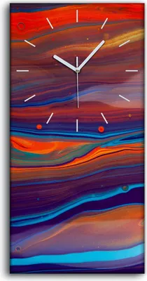 Produktbild von Wanduhr Bürouhr Leinwand Bild Geräuschlos 30x60 Malerei Abstrakte Kunst - weiße Hände