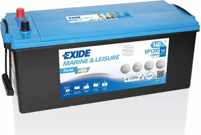 Obrázok produktu pre eXIDE DUAL AGM 12V 140Ah 1200 Wh 513x189x223