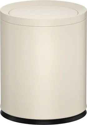 Image de Poubelle en métal 10 l LEASYLIFE avec couvercle relevable blanche