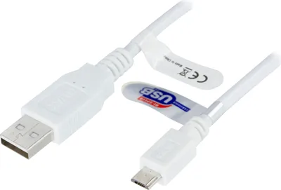 Productafbeelding van Deltaco USB-303W, 3 meter, USB A, USB A/Micro-USB B, USB 2.0, wit