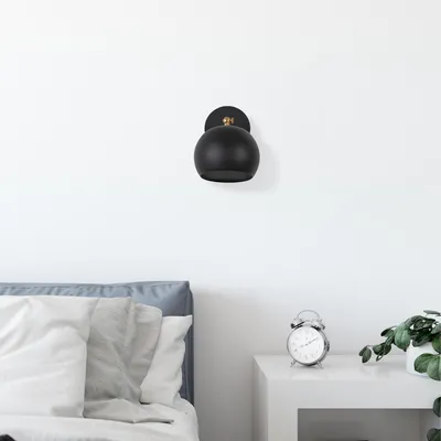 Produktbild von Opviq, Moderne Wandlampe aus Metall, Schwarz, 15 x 28 cm | Höhe: 21 cm, E27 Fassung, Max 40 W | IP20, Elegantes und funktionales Design für jeden Raum.