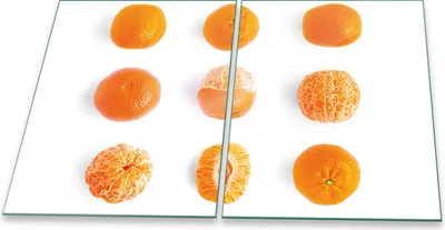 Produktbild von Herdabdeckplatten Glaskeramik Spritzschutz Glas Universal 2-Teilig 2x40x52 Obst Orange