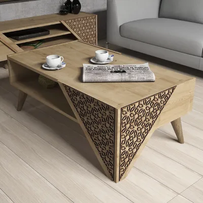 Produktbild von Skye Decor, Beril - Oak, Couchtisch, Eiche, 100 % MELAMINBESCHICHTETE SPANPLATTEN, 105 x 40 x 58 cm