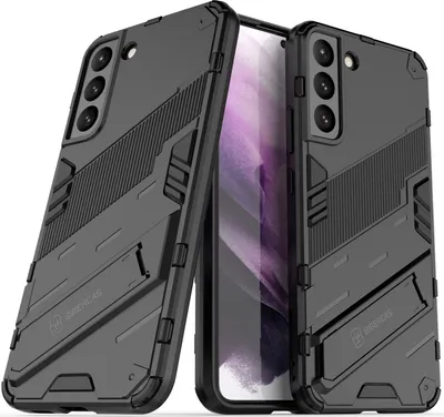 Produktbild von Armor Hülle für Samsung Galaxy S22+ 5G, Hybrid PC TPU Bumper Stoßfestes Schutzhülle mit Standfunktion Schwarz