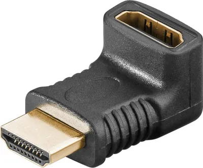 Immagine prodotto di Goobay 68782 Adattatore angolare HDMI™, placcato oro, presa HDMI™ (tipo A), nero - Presa HDMI™ (tipo A) > Presa HDMI™ (tipo A) 90°