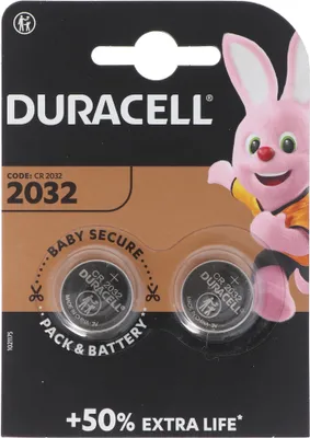 Produktbild von Duracell CR2032 Lithium Batterie 3 Volt mit bis zu 180mAh Kapazität 2er Blister