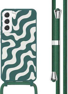 Produktbild von imoshion SilikonHülle design mit Band Samsung Galaxy S22 - Petrol Green Groovy