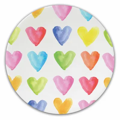Produktbild von PPD Aquarell Hearts Plate, Teller, Frühstücksteller, Kuchenteller, Bone China, Ø 15.5 cm, 165301459