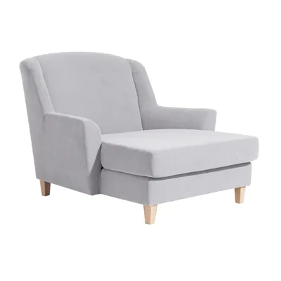 Produktbild von Max Winzer Big-Sessel inkl. 1x Zierkissen 55x55cm Judith - Velourstoff silber - Maße: 136 x 142 x 107 cm