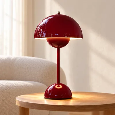 Produktbild von Kabellos Nachttischlampen,LED Tischlampe,Touch Dimmbare kuppelförmige Tischleuchte,3 Lichtfarben Pilzlampe,Schreibtischlampe,Dekotischlampe,Rot