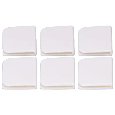 Obrázok produktu pre sada 6 klipov na sprchové závesy - samolepiace, 4,5 × 5 cm, biele - ochrana proti striekajúcej vode do kúpeľne, kuchyne, spálne a obývačky