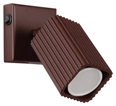 Productafbeelding van Wandlamp RAYO bruin met schakelaar 1xGU10 10W aluminium 16x16x8cm Sollux Lighting