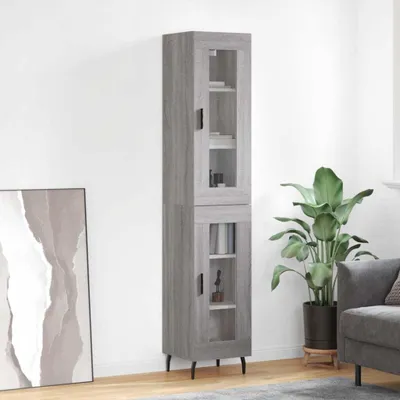 Produktbild von vidaXL Highboard Grau Sonoma 34,5x34x180 cm Holzwerkstoff