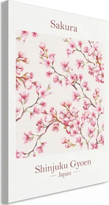 Produktbild von Italienischer Leinwand Leinwandbild - Sakura (1 Part) Vertical 40x60 cm Blumen b-C-1018-b-a
