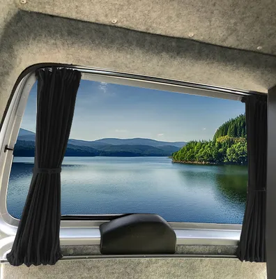 Produktbild von Maß Gardinen für VW Caddy 3 & 4 Kurz & Maxi mit Heckklappe (722) in Schwarz