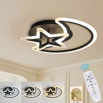 Obrázok produktu pre Stropné svetlo Led stropné svietidlo čierne Moderné závesné svetlo Stmievateľné stropné svietidlo s diaľkovým ovládaním pre predsieň Jedáleň, obývacia izba, spálňa, kuchyňa
