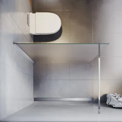 Produktbild von SONNI Walk-In Dusche 140x200cm voll satiniert mit 8mm Nano Sicherheitsglas und Stabilisator