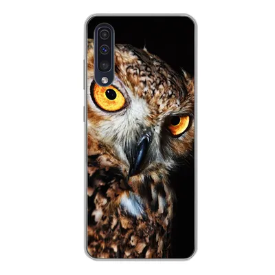 Produktbild von MuchoWow® Handyhülle Schutzhülle Hülle für Samsung Galaxy A50 Eule - Schwarz - Gelb Silikon Softcase Handy Hülle - Mobiltelefonhülle