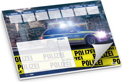 Produktbild von itenga Schreibtischunterlage Polizei DIN A3 50 Blatt