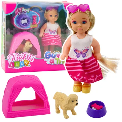 Produktbild von Mini-Puppenset mit Hundezelt und Zubehör
