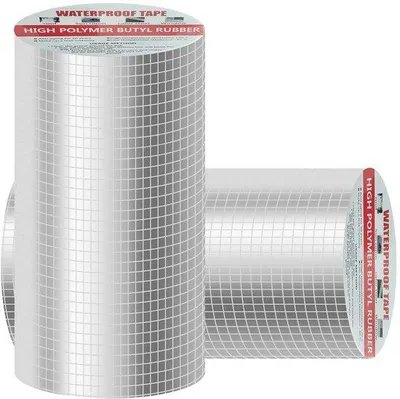 Zdjęcie produktu dla Taśma aluminiowa wodoodporna, 5 m x 20 cm, samoprzylepna uszczelniająca taśma wykonana z kauczuku butylowego i folii aluminiowej, przeznaczona do uszczelniania przecieków w dachu oraz naprawy pęknięć powierzchni