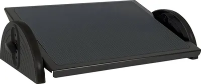 Image de WEDO Repose-pieds Relax Steel, réglable en hauteur, noir Plaque de marche en tôle d'acier étirée avec revêtement en caoutchouc (275 5001)