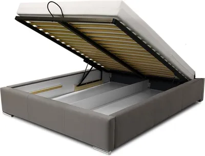 Zdjęcie produktu dla Łóżko tapicerowane AGMAT PORTO z zagłówkiem, 180 x 200 cm, łóżko podwójne z podstawą łóżka i metalową ramą z listew, sztuczna skóra: czarny