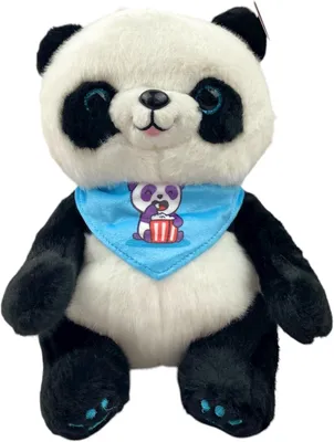 Produktbild von Kuscheltier Panda 25 cm mit blauem Halstuch – Weiches Plüschtier Stofftier