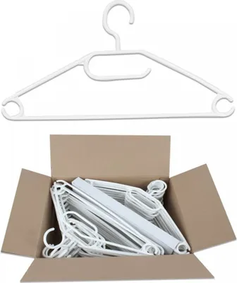 Produktbild von Kleiderbügel E-Business, 50 Stück, 22x41x0,8cm - WEISS