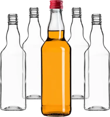 Immagine prodotto di Bottiglie in vetro KADAX da riempire, 500ml, 10 pezzi, bottiglie da liquore vuote con tappo a vite, bottiglie per succhi di frutta