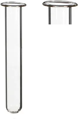 Produktbild von Reagenzgläser mit Bördelrand, Packung mit 12 Stück, in 4 Größen erhältlich | Glasröhrchen , Größe:h.15 cm Ø1.5 cm
