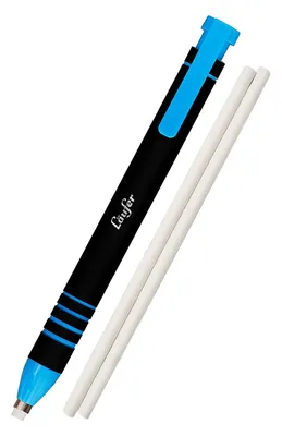 Produktbild von Läufer Kunststoff Radierstift inkl. 2 Ersatzradierer blau