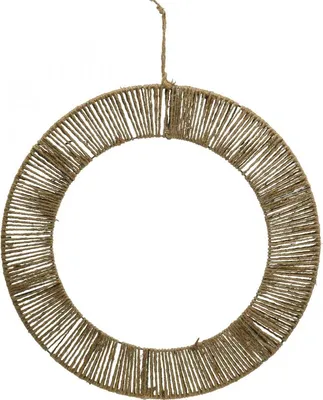 Produktbild von Boho Dekoring Wandkranz Jute Metall Vintage Trockenblumen Hochzeit