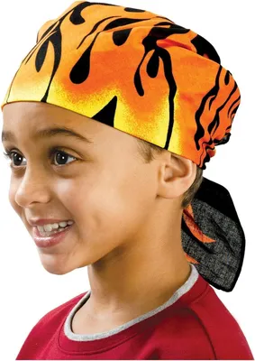 Productafbeelding van Vlammen Bandana - Feest Bandana - Feestelijke Gelegenheden - Zwart met Vlammen - 56x56 cm - Multicolor