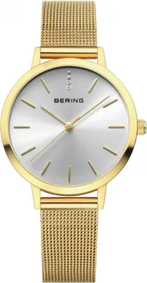 Produktbild von Damenarmbanduhr BERING 13434-330 in Gold, klassisch und schmuckvoll.