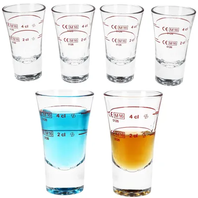 Produktbild von 6x Boston Schnapsgläser geeicht 2cl 4cl Shotglas Pinnchen Bar Stamper