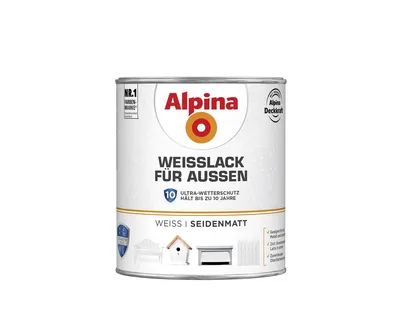 Produktbild von Alpina Weißlack für Außen 750 ml weiß seidenmatt