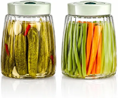 Produktbild von Gärglas mit Gärventil, 2 Stück, dickwandiges Glas, für Fermentation