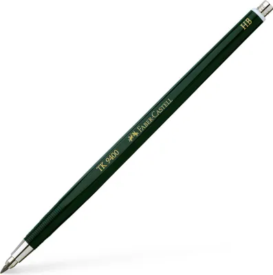 Image de Faber-Castell 139402 Stylo à mines tombantes TK® 9400 sans clip - 2 mm, 2B, vert foncé
