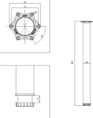 Image de Pied de table TS001 820/60mm blanc brillant - réglable