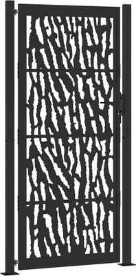 Immagine prodotto di vidaXL Cancello da giardino nero 100x200 cm in acciaio Trace Design