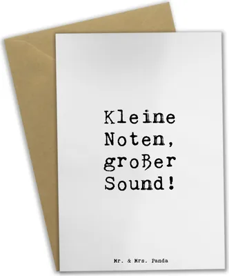 Produktbild von Mr. & Mrs. Panda Grußkarte Spruch Bassklarinette Sound - Weiß - Geschenk, Lernen, Instrument, Instrumente, babykarte, Musikliebhaber, osterkarten, Humor, kommunionskarte
