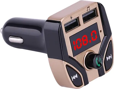 Produktbild von Auto MP3 Player FM Transmitter Multifunktion Freier Anruf Bluetooth USB Ladegerät TF Card Support Gold